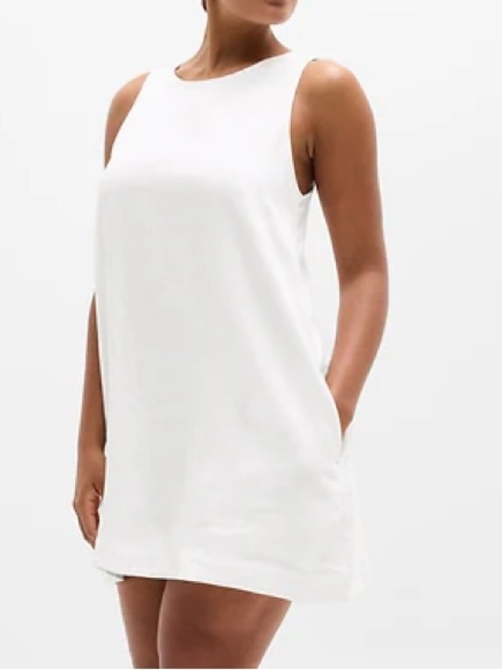Athleta Sleeveless Midi Active Shift Dress White Size 1X